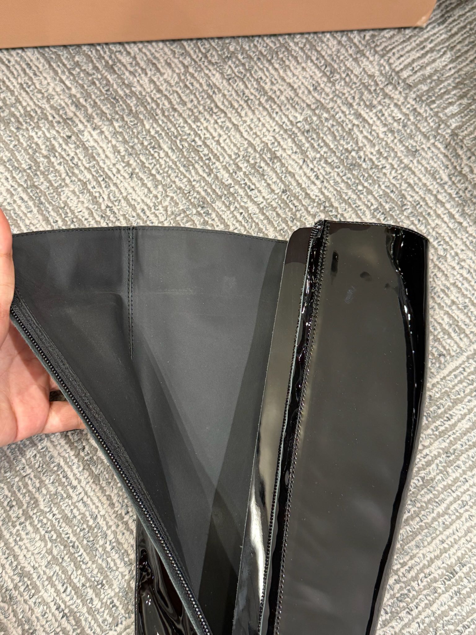 Miu 40 knee high boots black patent leather