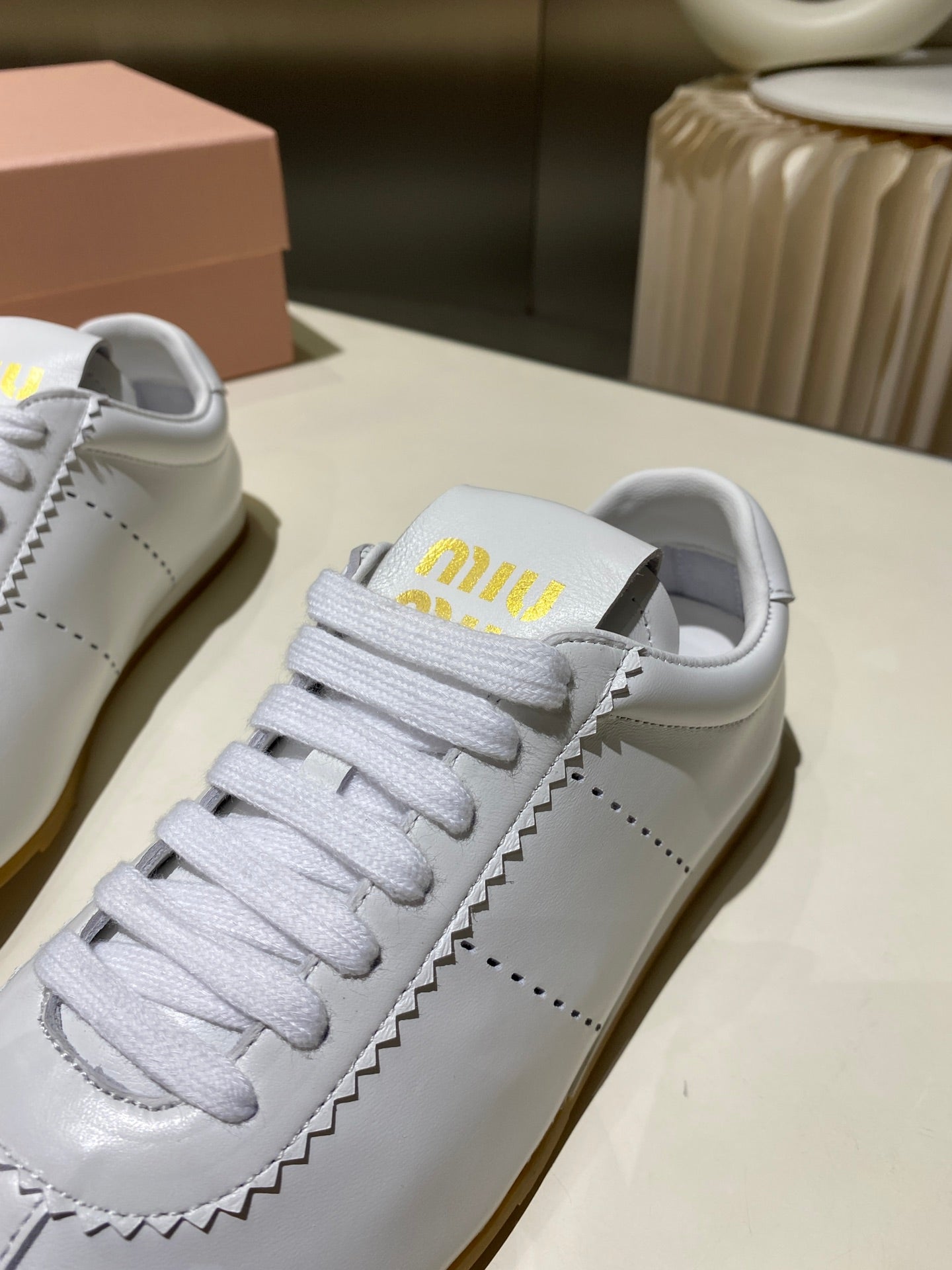 Miu Sneakers White Lambskin