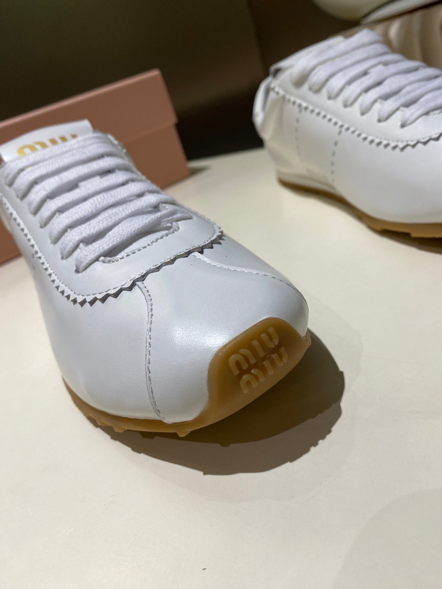 Miu Sneakers White Lambskin