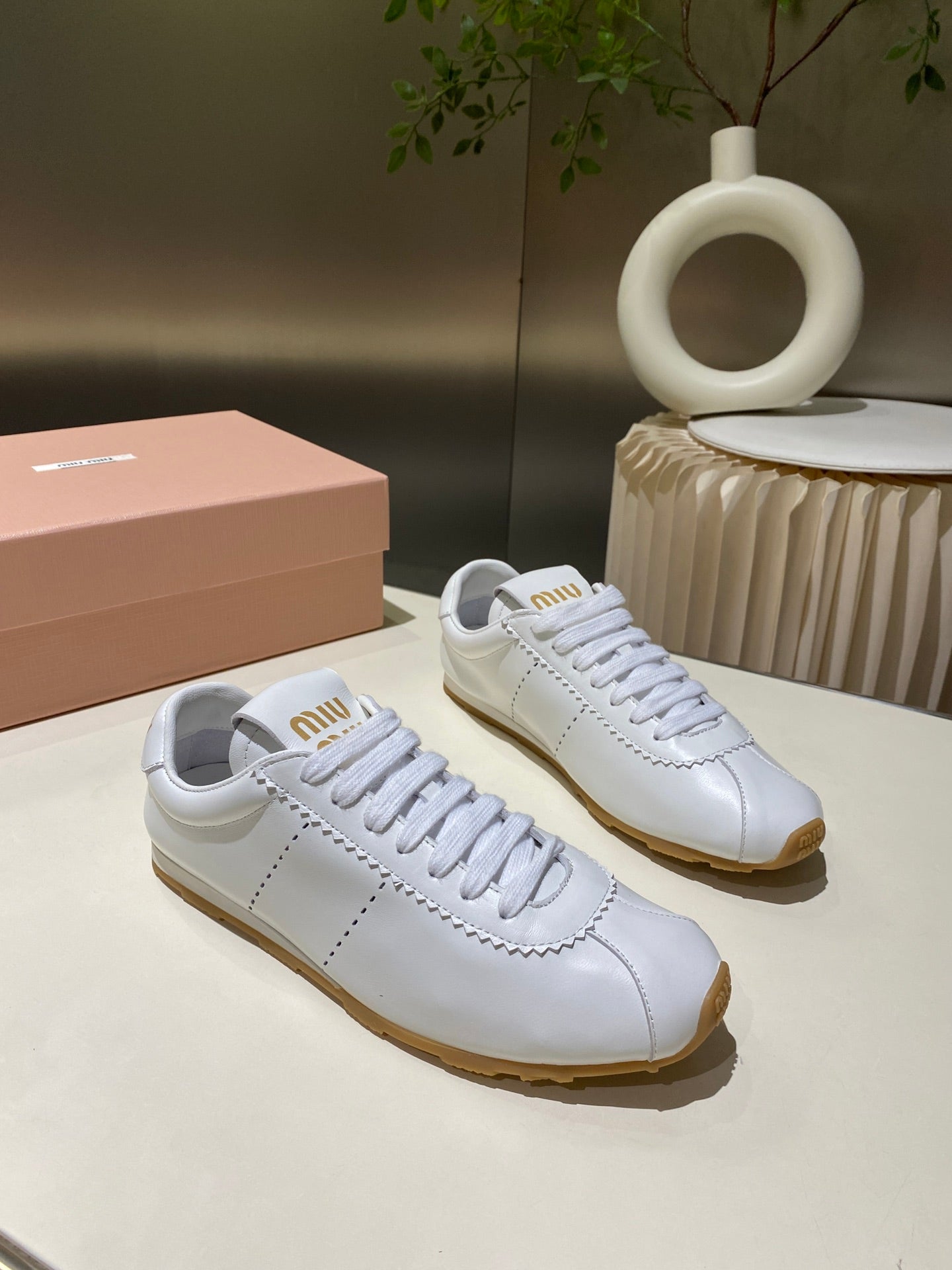 Miu Sneakers White Lambskin