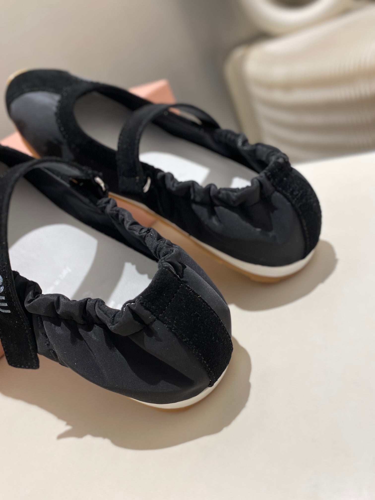 Miu Miu 2026 Ballet Flat Black Suede Fabric 618681