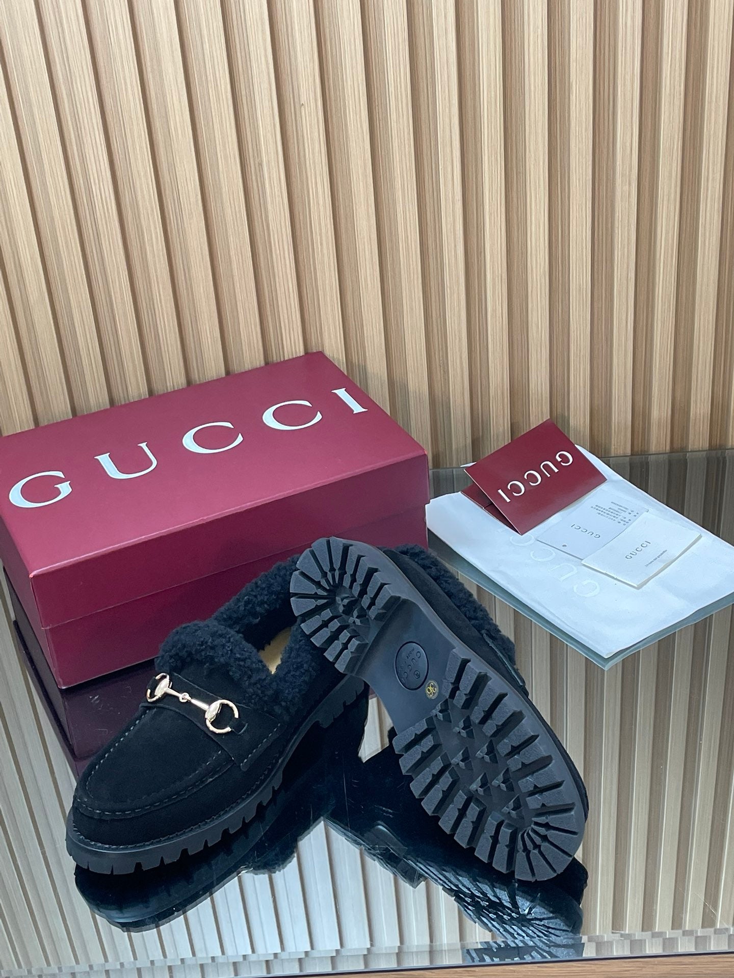 Gucci 2025 Horsebit Loafer Black Suede Wool 563043