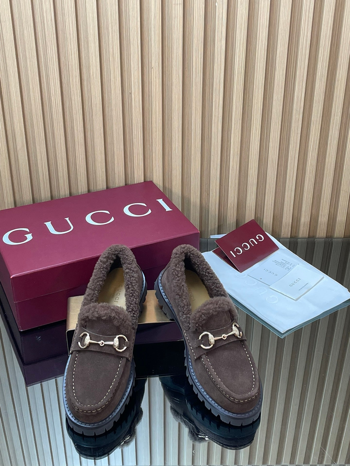 Gucci 2025 Horsebit Loafer Brown Suede Wool 563045