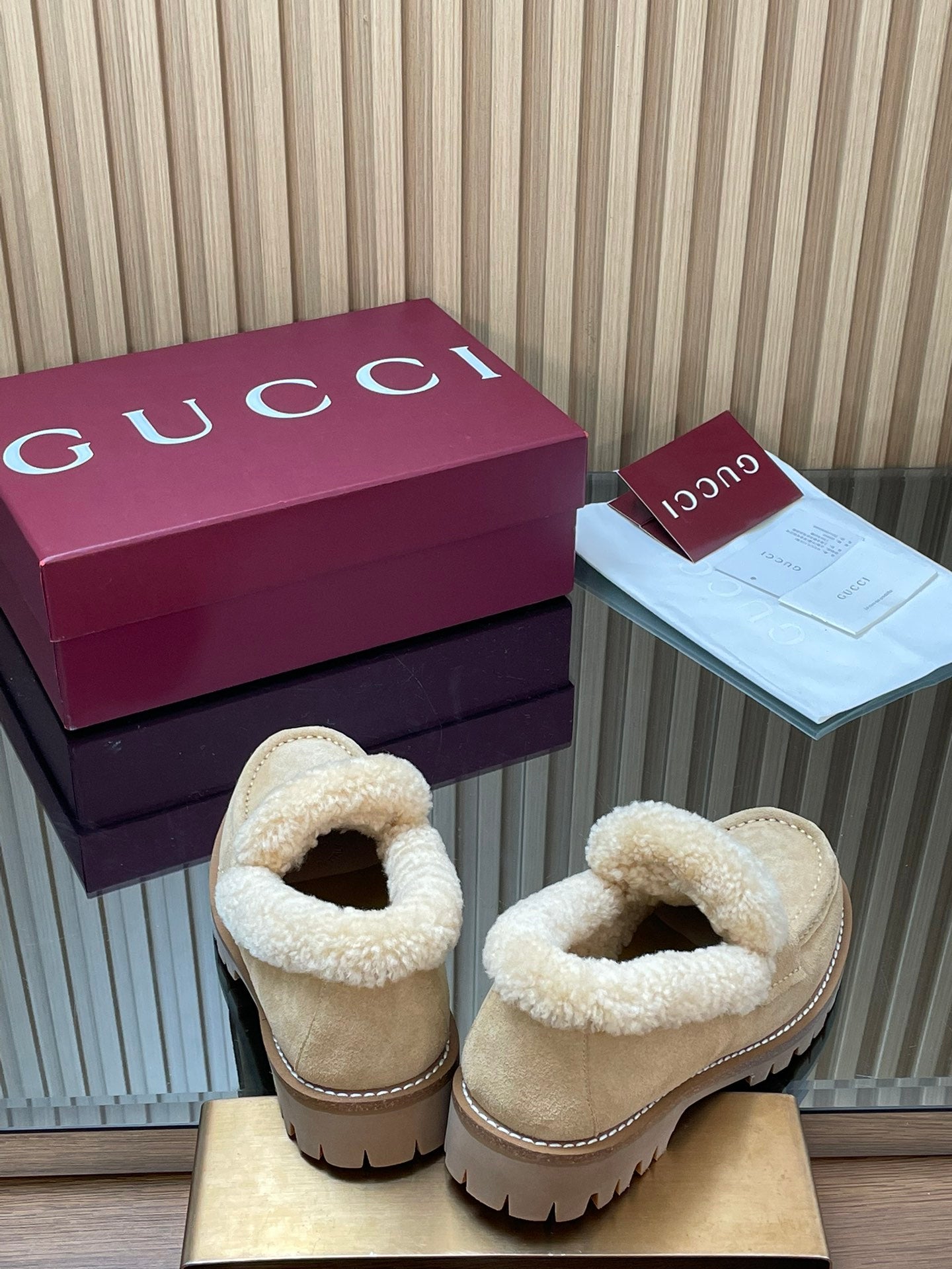 Gucci 2025 Horsebit Loafer Beige Suede Wool 563048