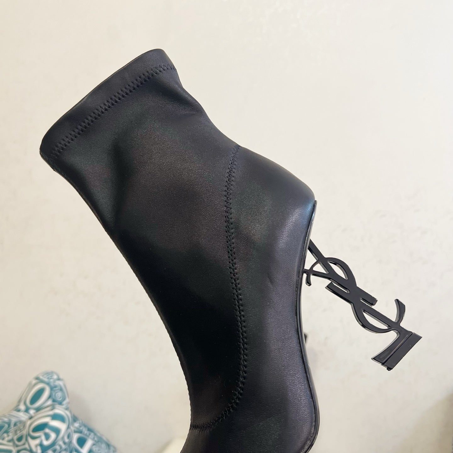 YSL 2025 Opyum 110mm Heel Ankle Boot Black Leather 575011