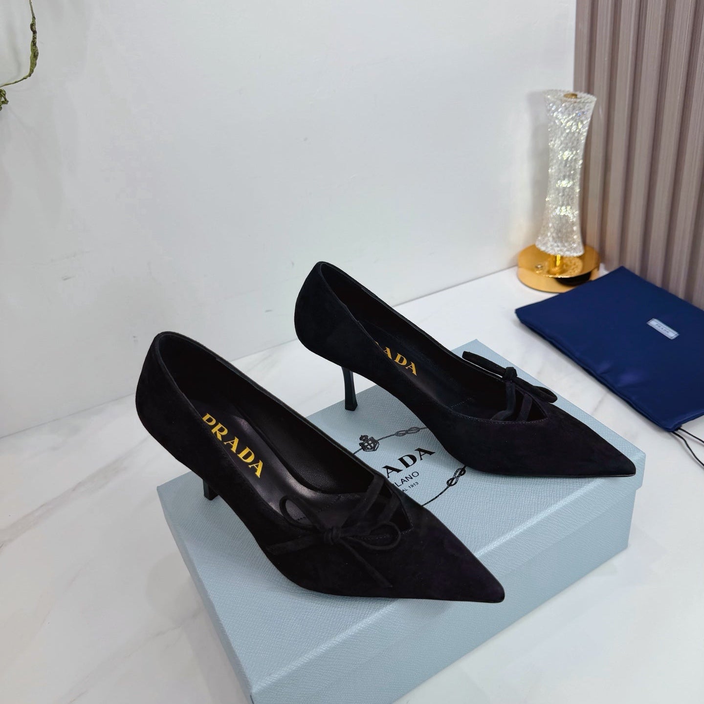 PRA 26SS High Heels Pumps 75 Black Suede 592356