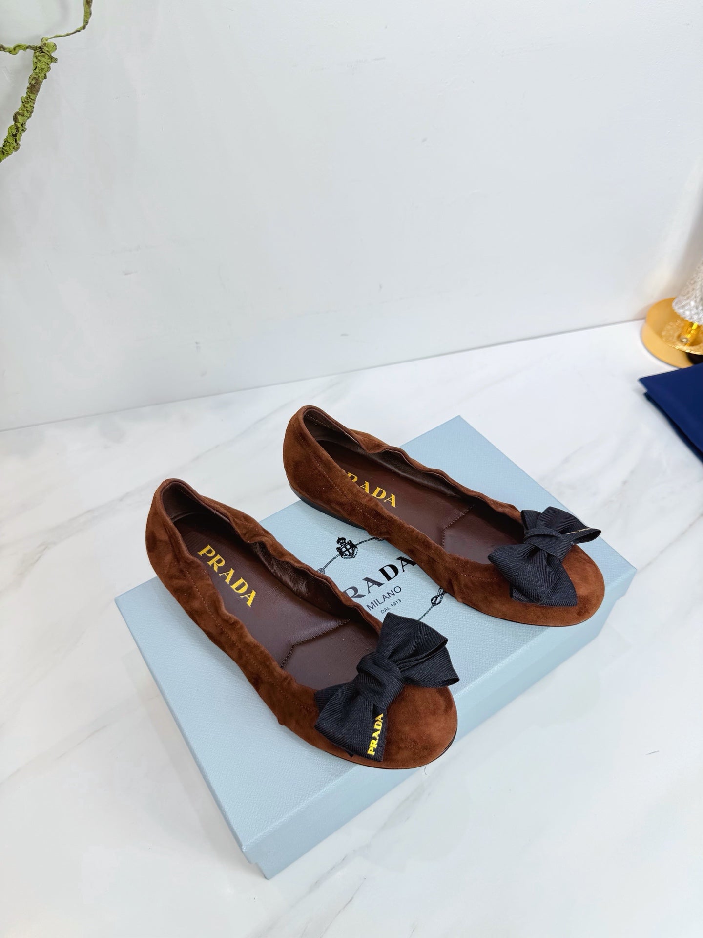 PRA 26SS Ballet Flat Brown Suede 592398