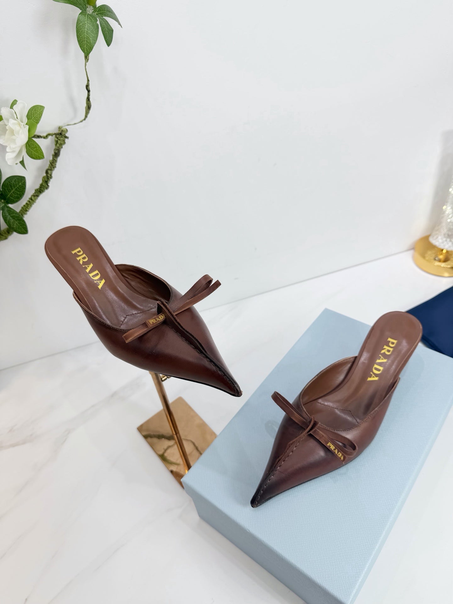 PRA 26SS Hight Heel Mule 55 Brown Cowhide 592400