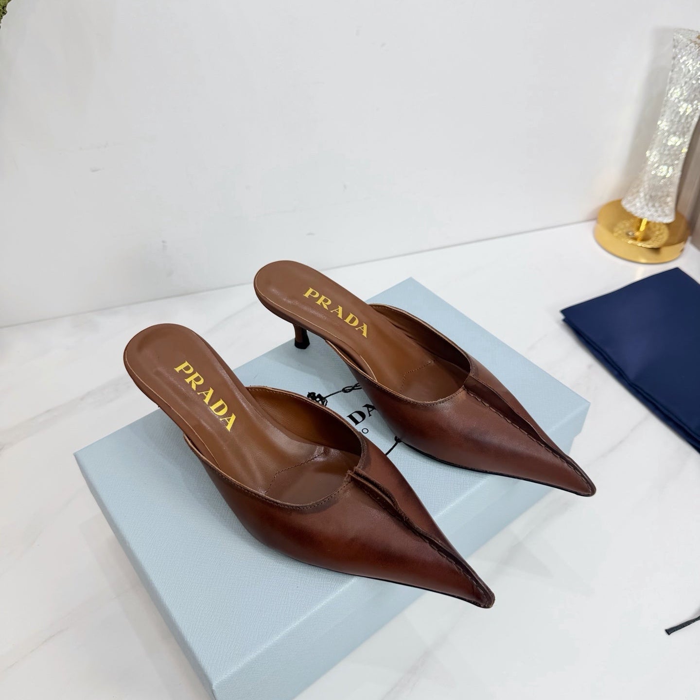 PRA 26SS High Heel Mule 55 Brown Cowhide 592410