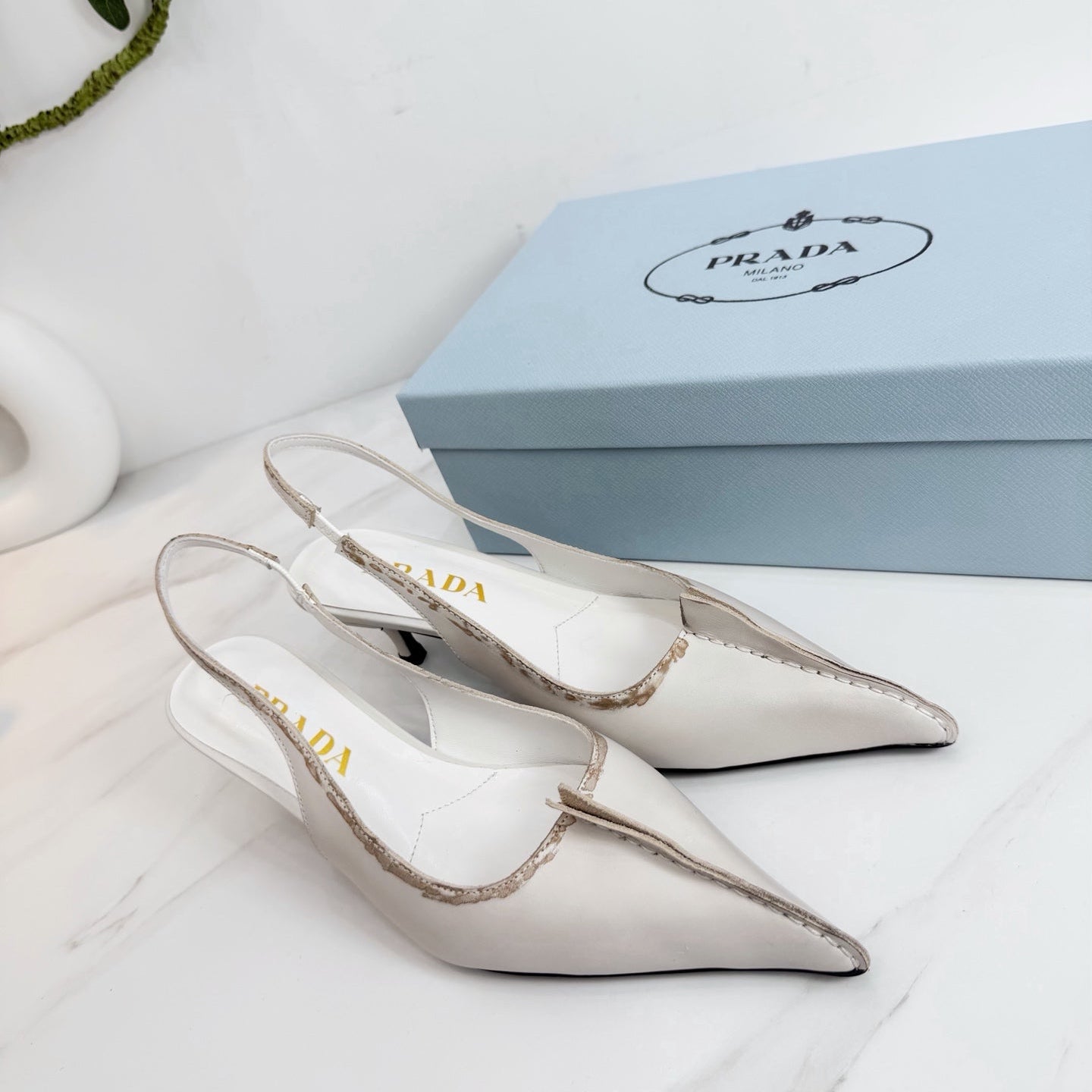 PRA 26SS Slingback 55 Ivory Beige Cowhide 592412