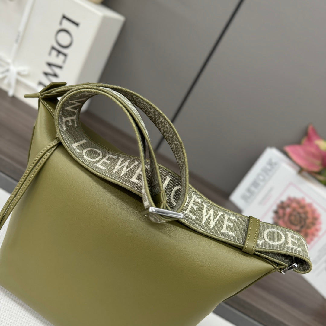 Loewe Small Cubi Crossbody Bag 29 Olive Green Calfskin 280611