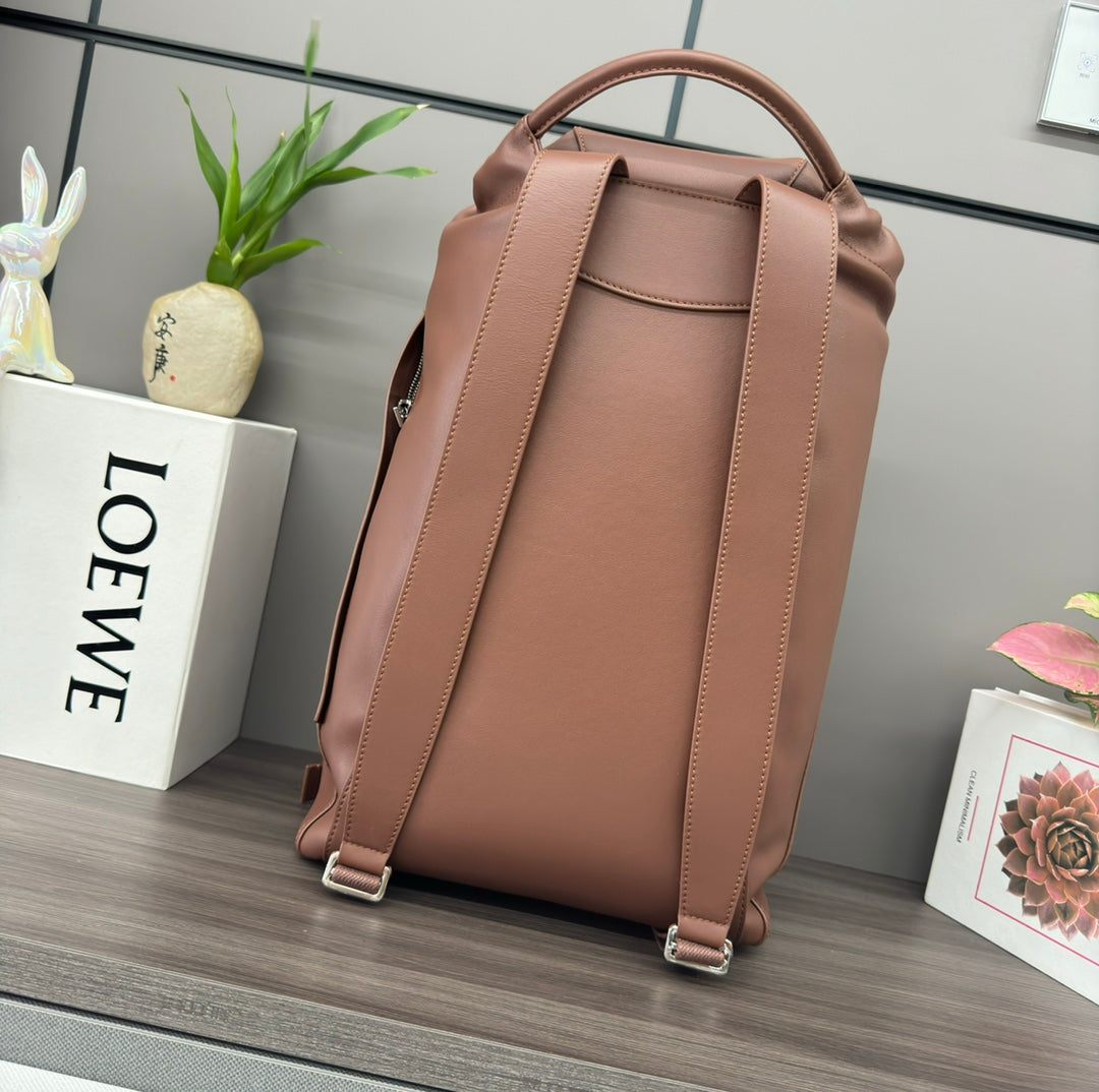 Loewe 2025 Flamenco Backpack 40cm Brown Calfskin 274690