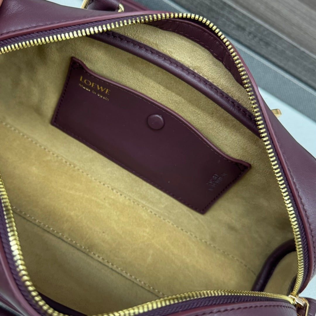 Loewe Mini Bowling Bag 23 Burgundy Calfskin 280618