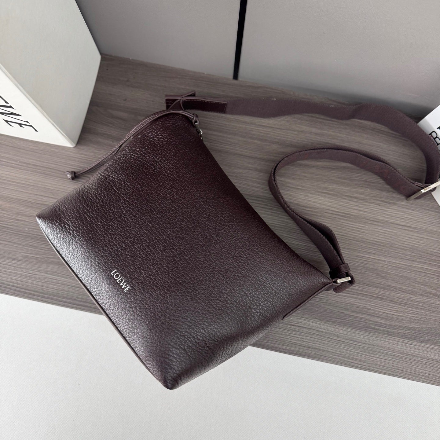 Loewe Small Cubi Crossbody Bag 29 Dark Burgundy Calfskin 280607