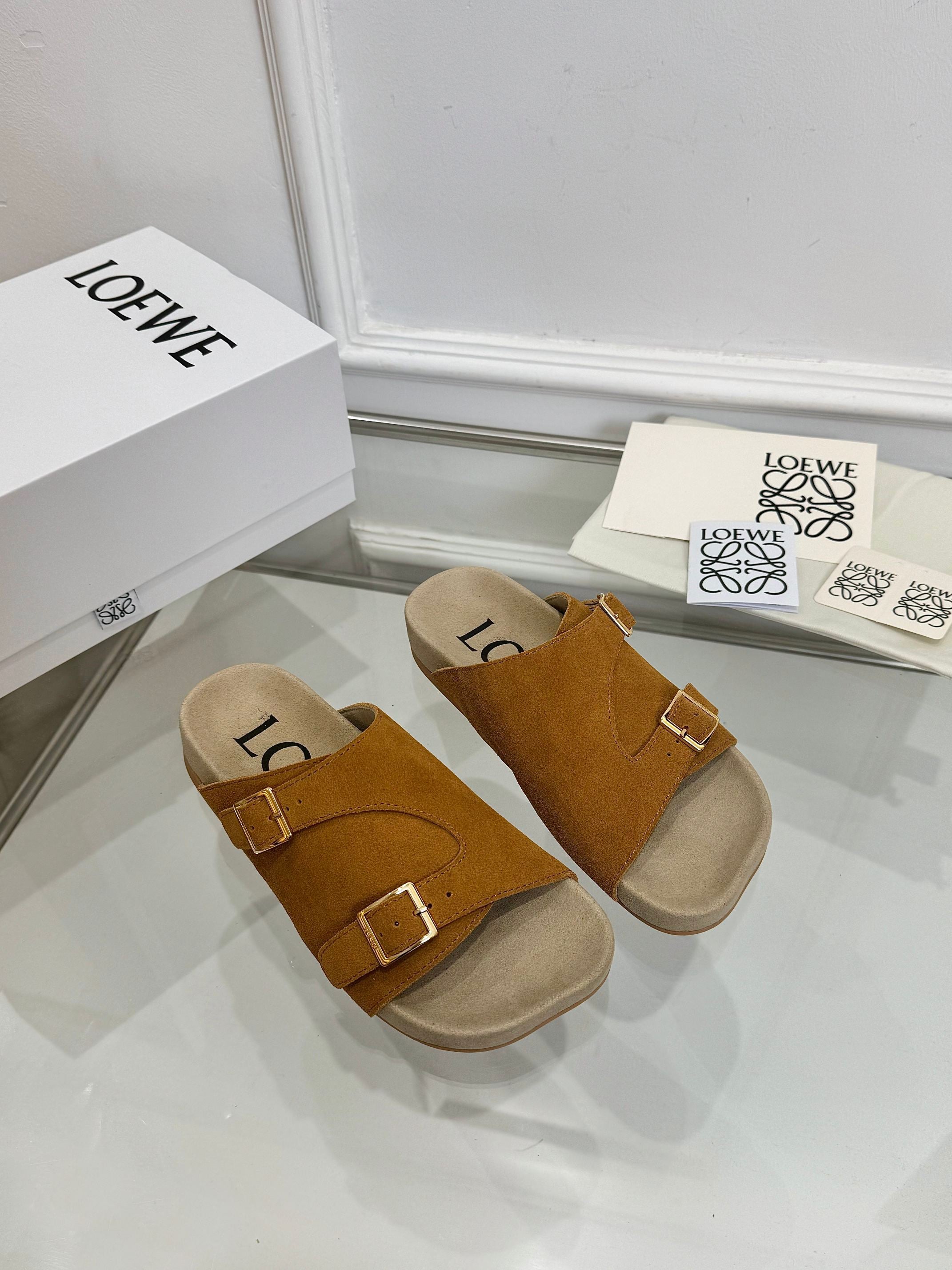 Loewe x Birkenstock Slide Brown Suede 317028