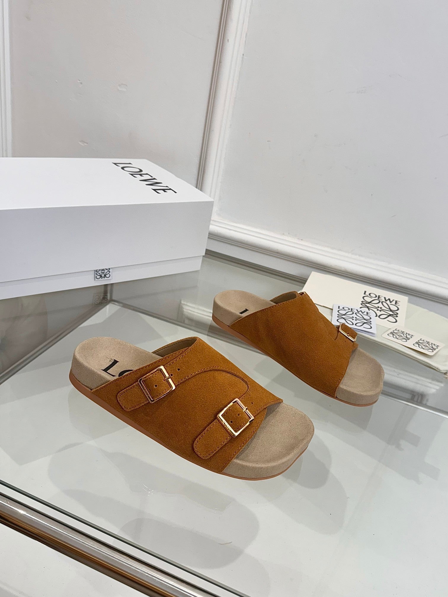 Loewe x Birkenstock Slide Brown Suede 317028