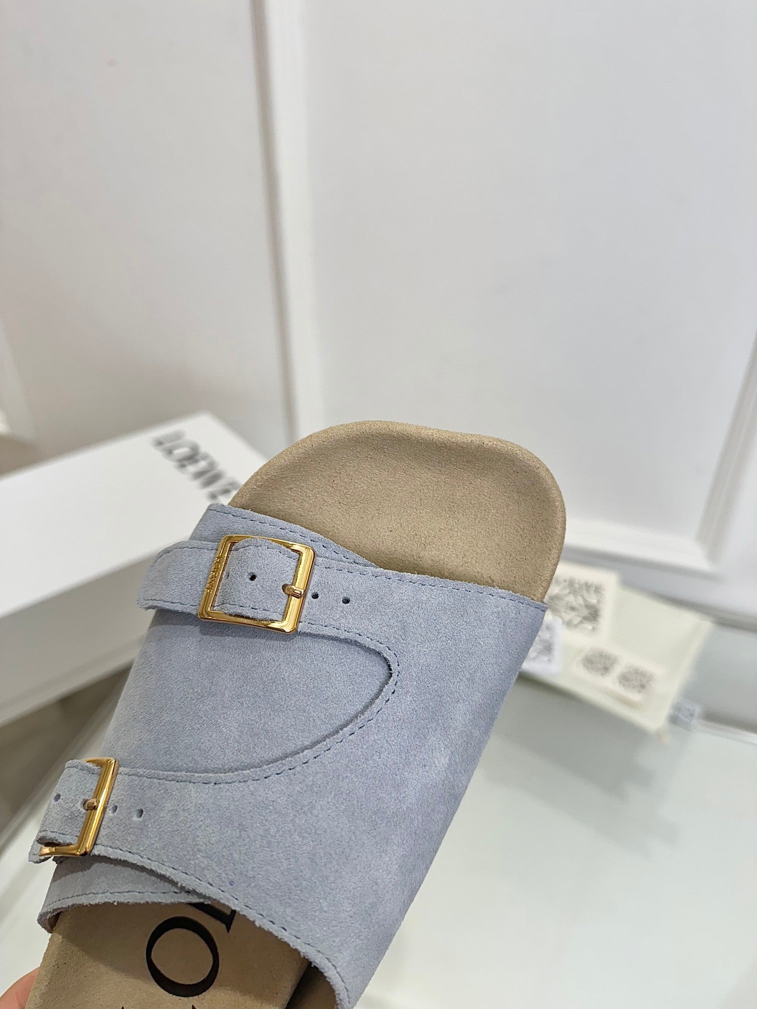 Loewe x Birkenstock Slide Slate Gray Suede