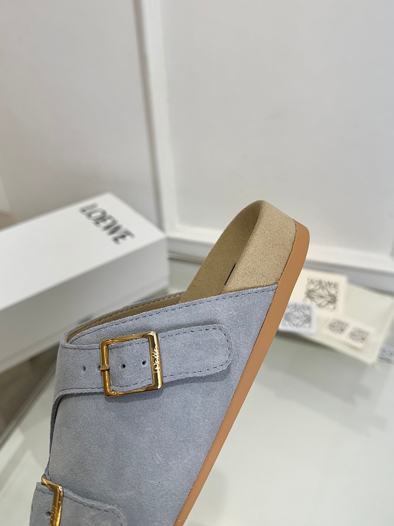 Loewe x Birkenstock Slide Slate Gray Suede