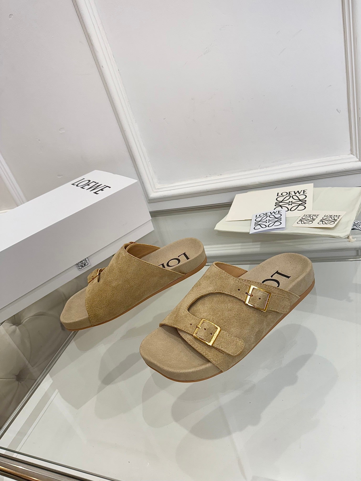 Loewe x Birkenstock Slide Beige Suede