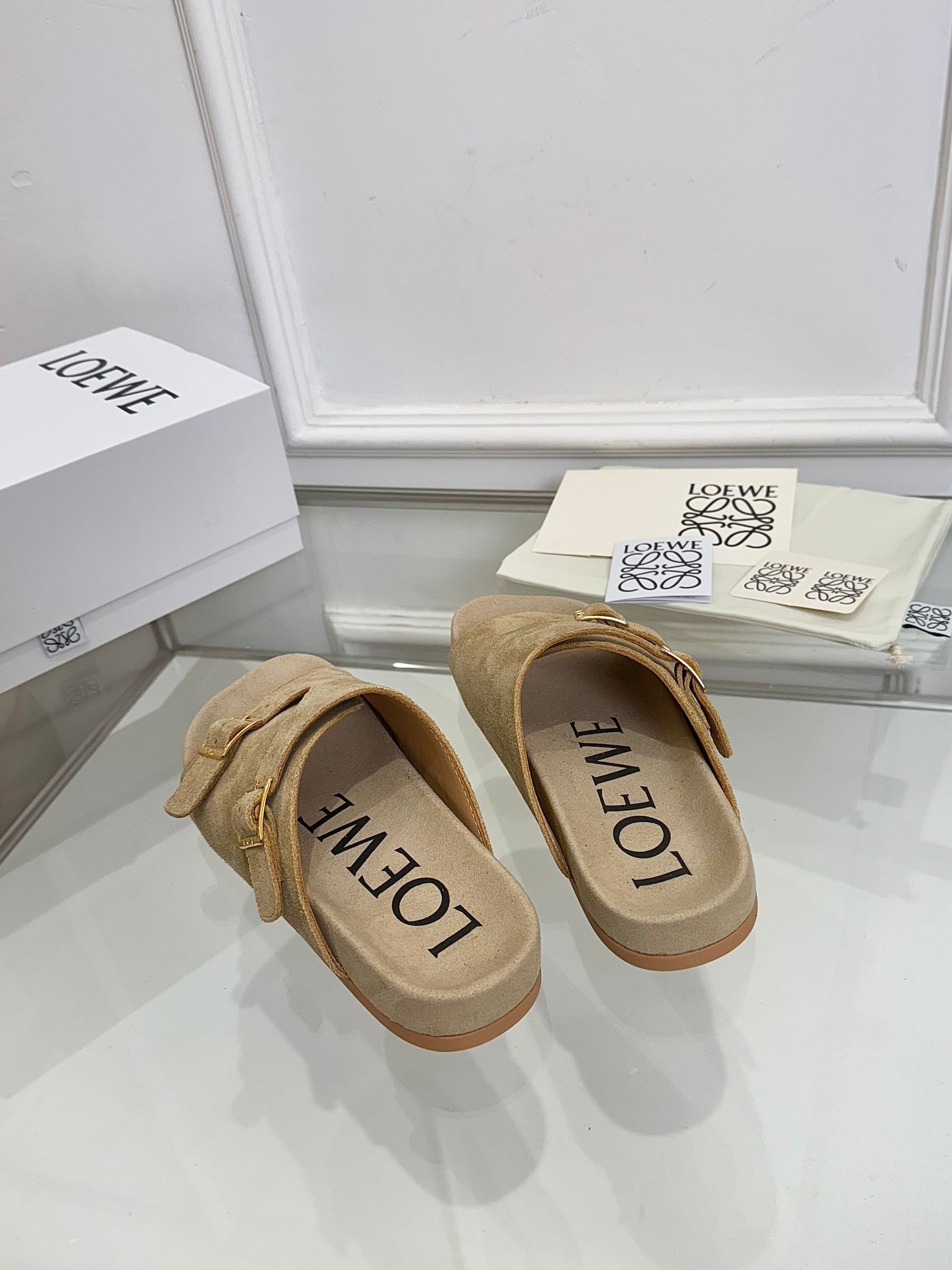 Loewe x Birkenstock Slide Beige Suede