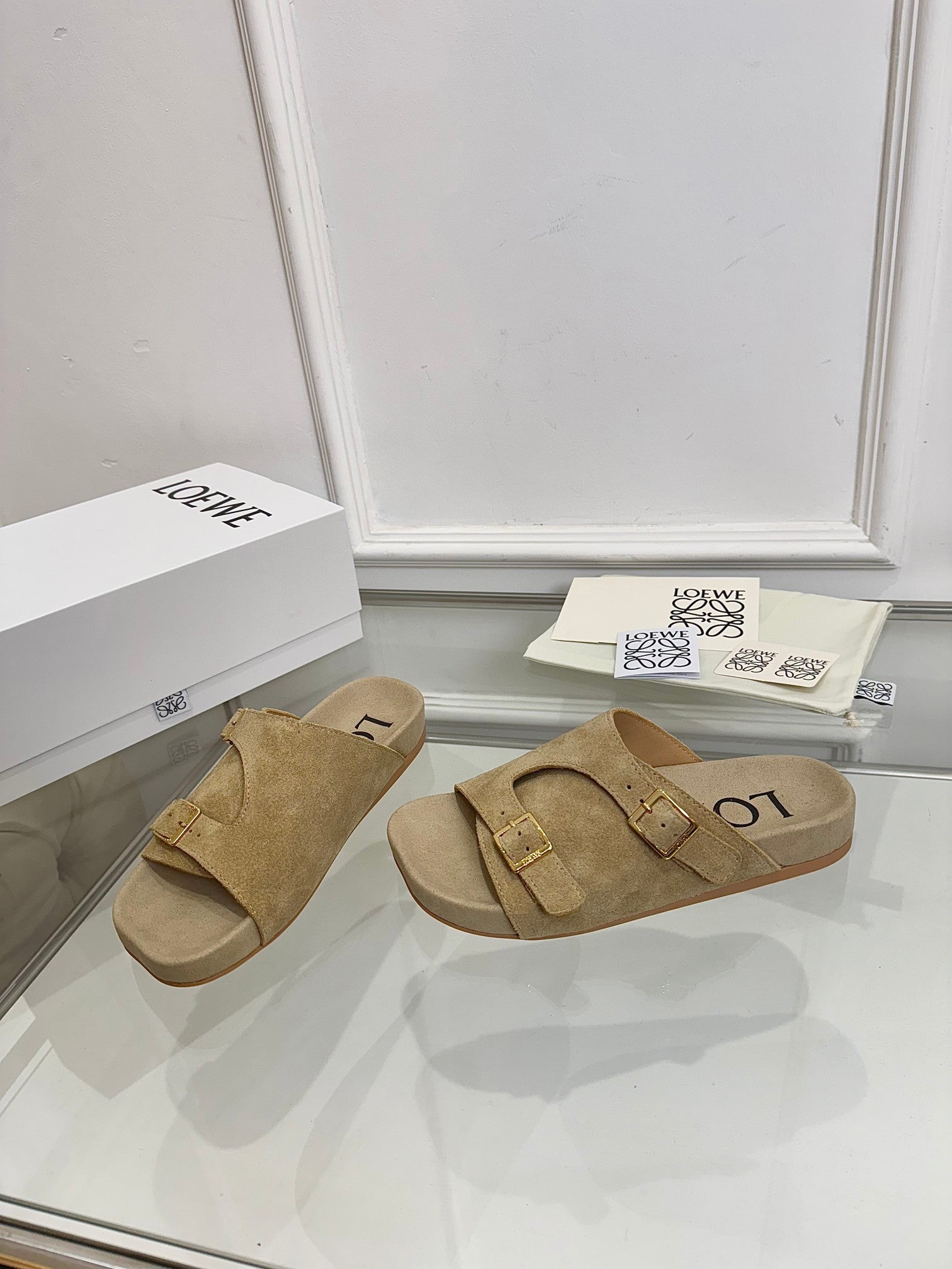 Loewe x Birkenstock Slide Beige Suede