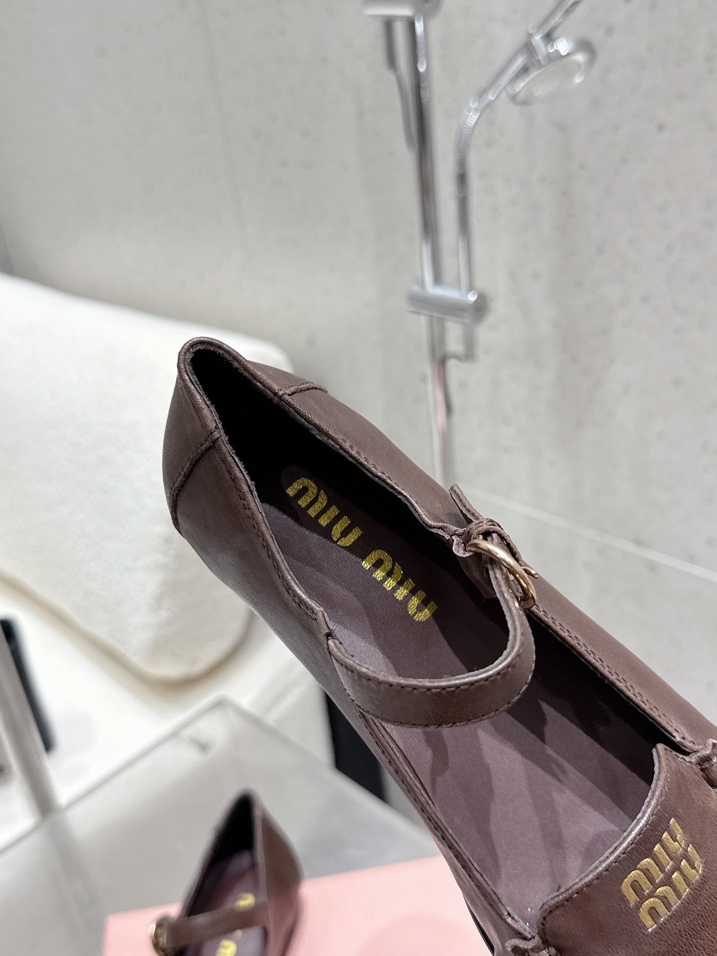 Miumiu 25 Mary Jane Loafer Brown Chocolate Cowhide 552428