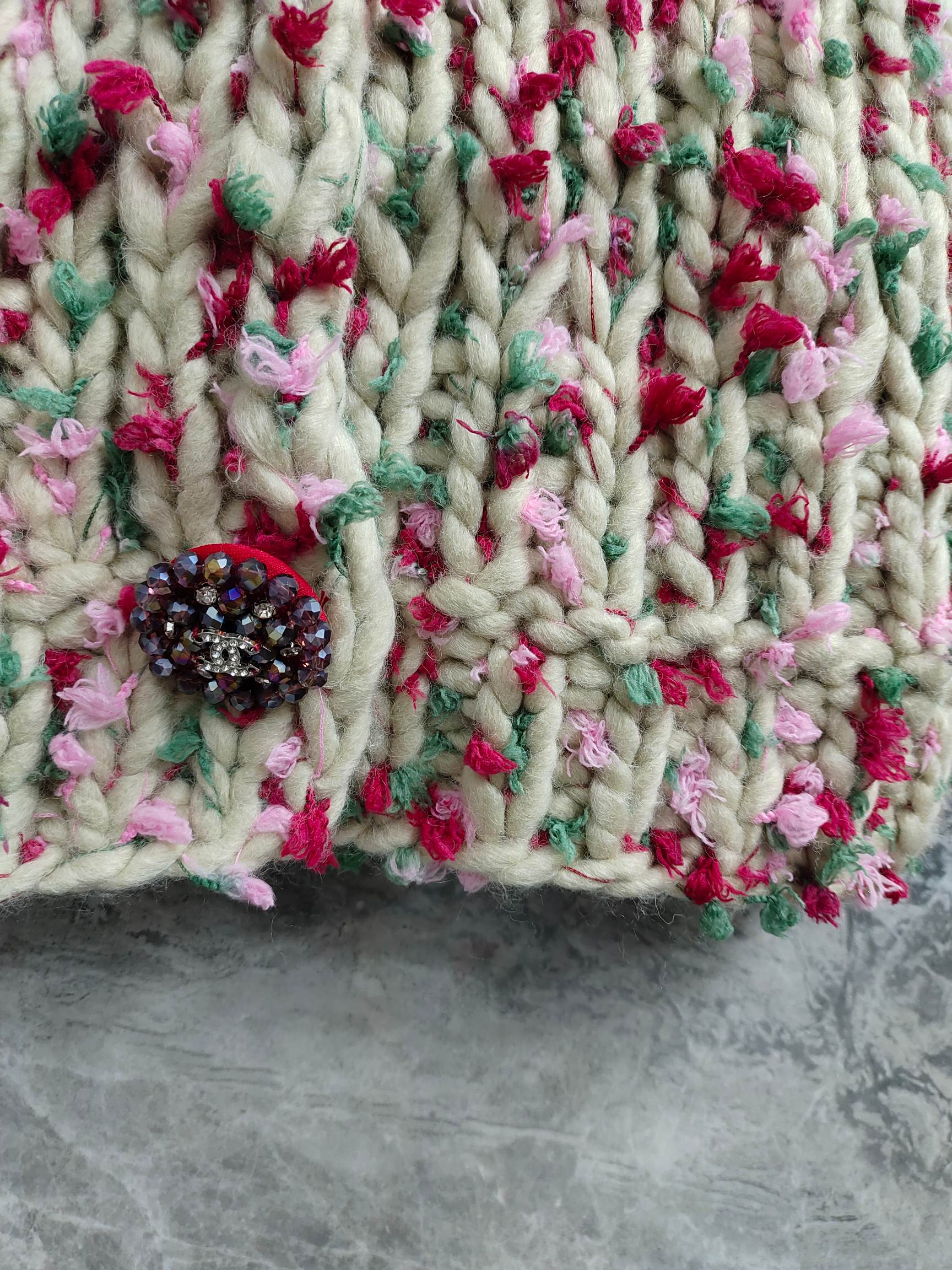 Chanel 2025 Hand-crocheted Cardigan Vest Multicolor Cashmere 327001