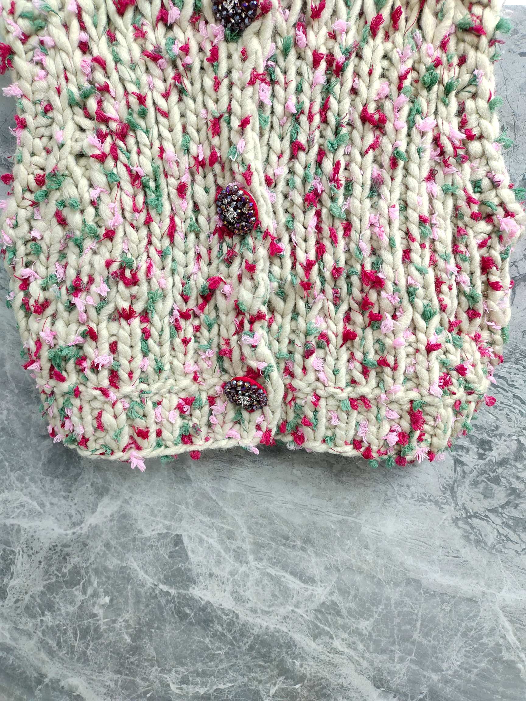 Chanel 2025 Hand-crocheted Cardigan Vest Multicolor Cashmere 327001