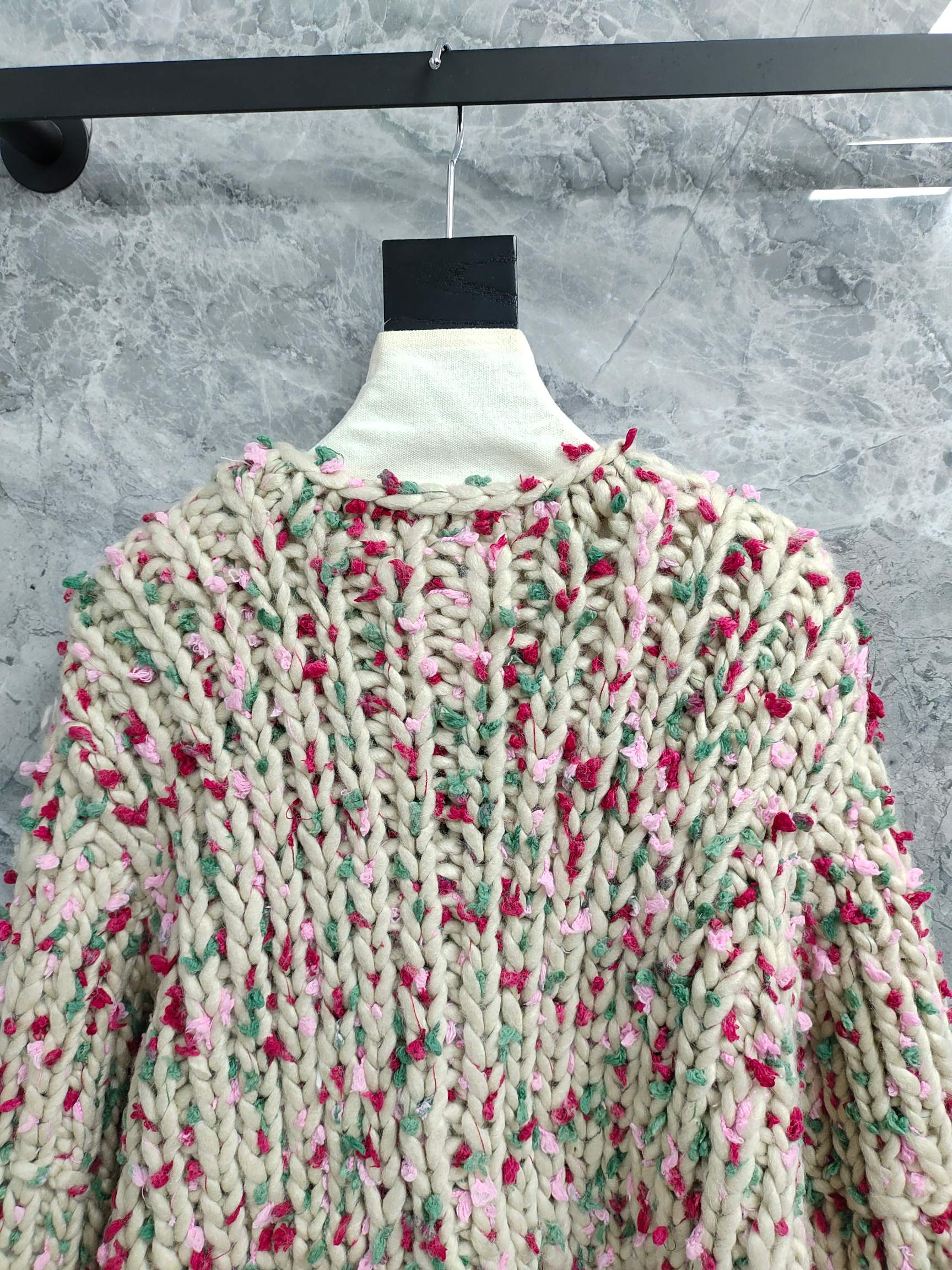 Chanel 2025 Hand-crocheted Cardigan Multicolor Cashmere 327002