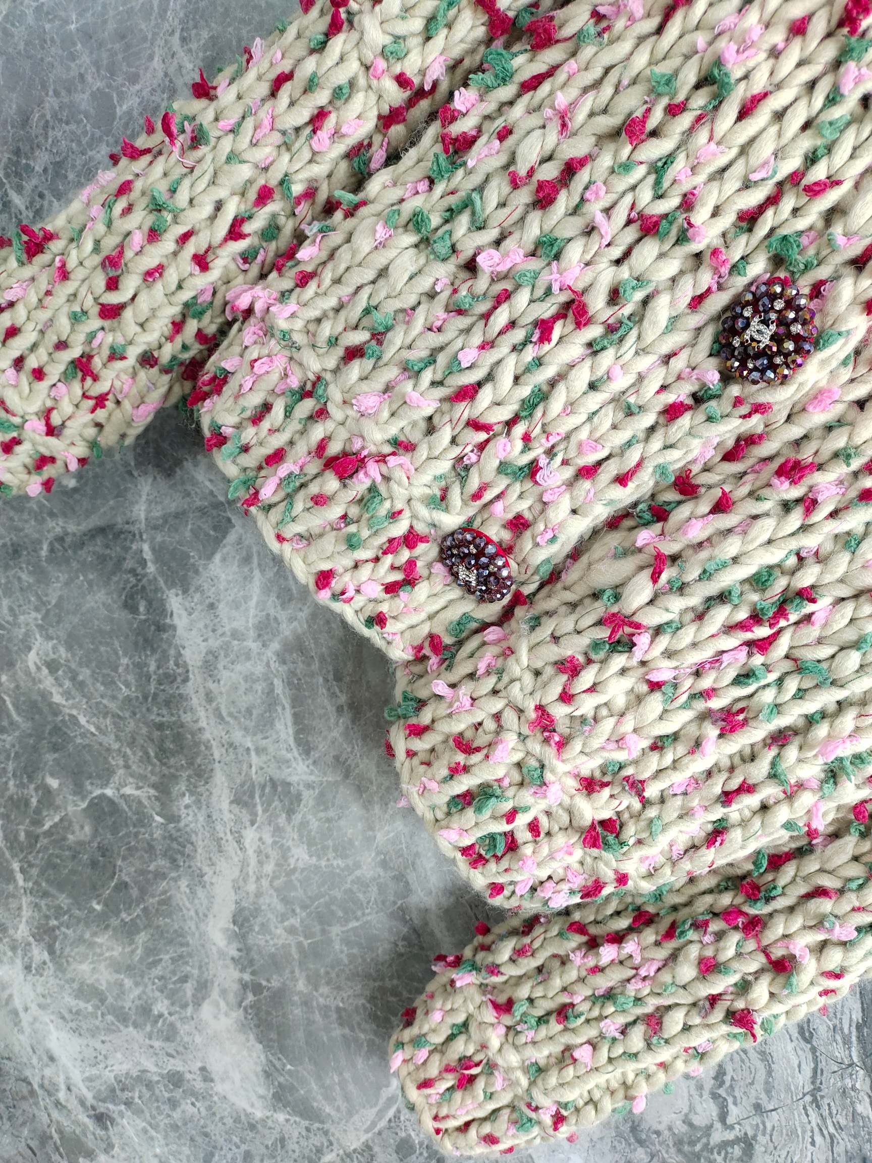 Chanel 2025 Hand-crocheted Cardigan Multicolor Cashmere 327002