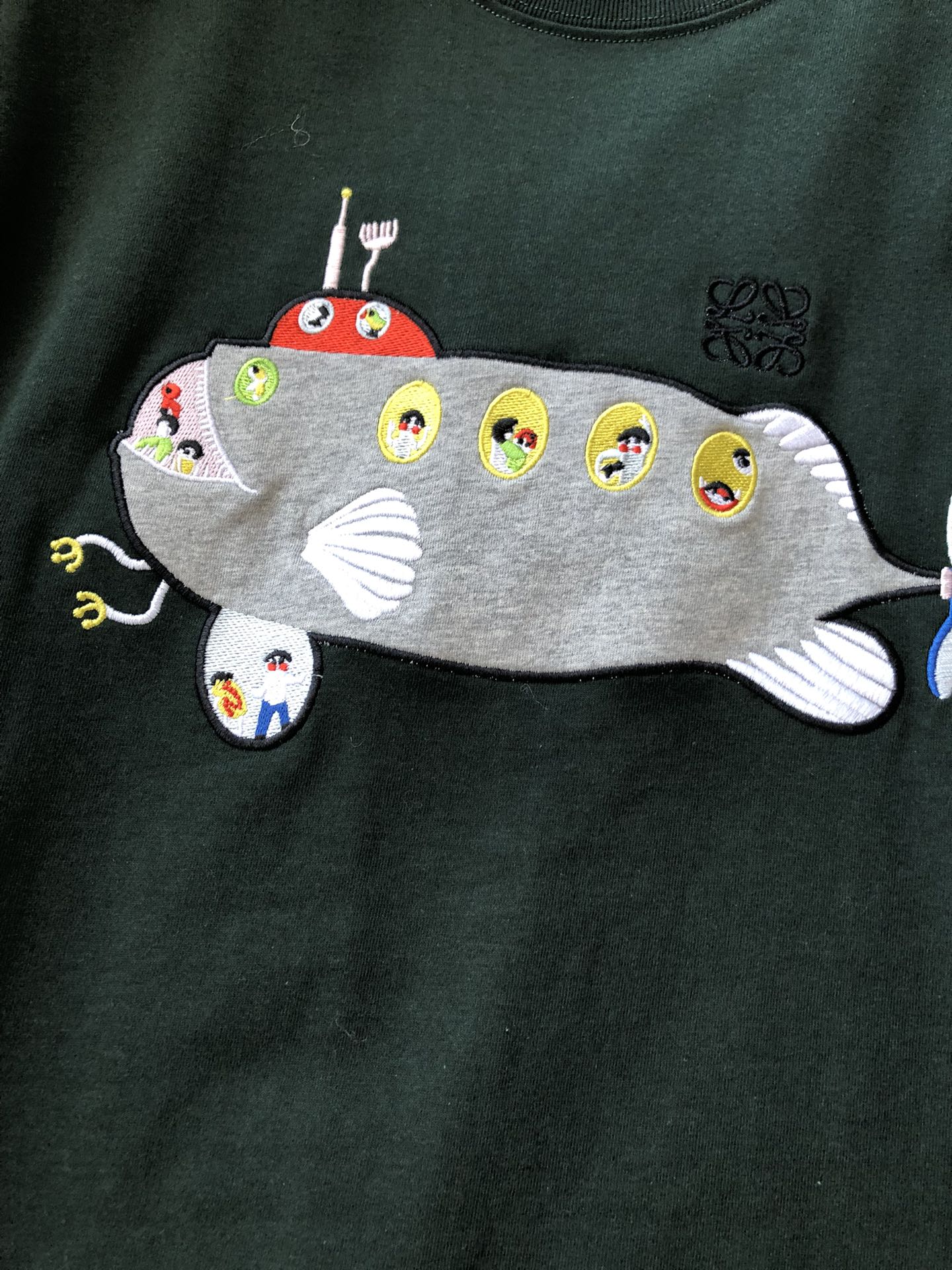 Loewe Submarine T-shirt Green Cotton