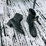 CC Ankle Boots In Black Cowhide With Bow Tie 144661