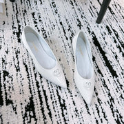 CC Ballet Flats In White Glossy Lambskin 144669