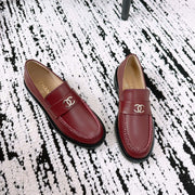 CC Moccasins In Brown Red Lambskin 144538