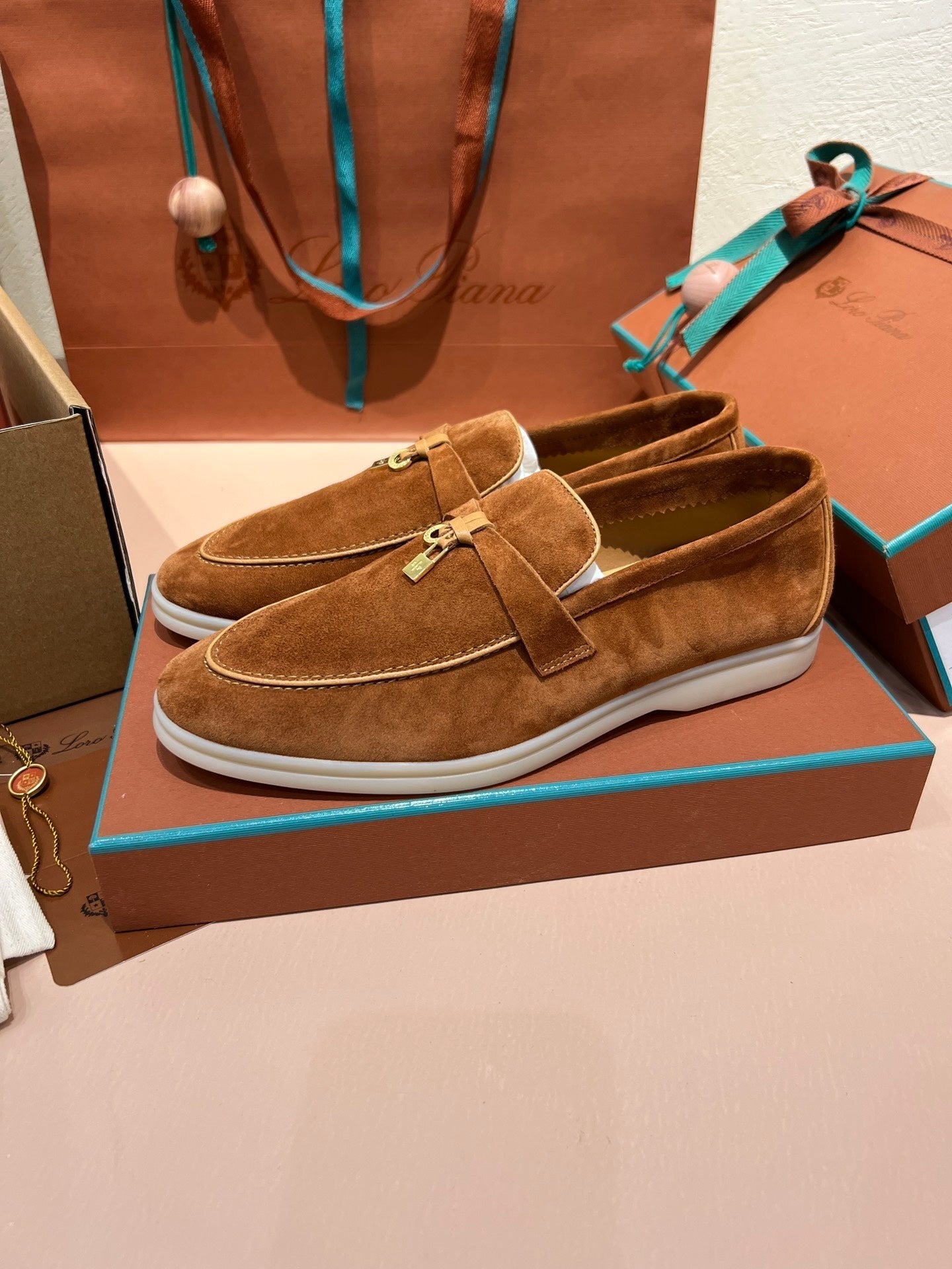 lp summer charm walk loafer brown beige suede