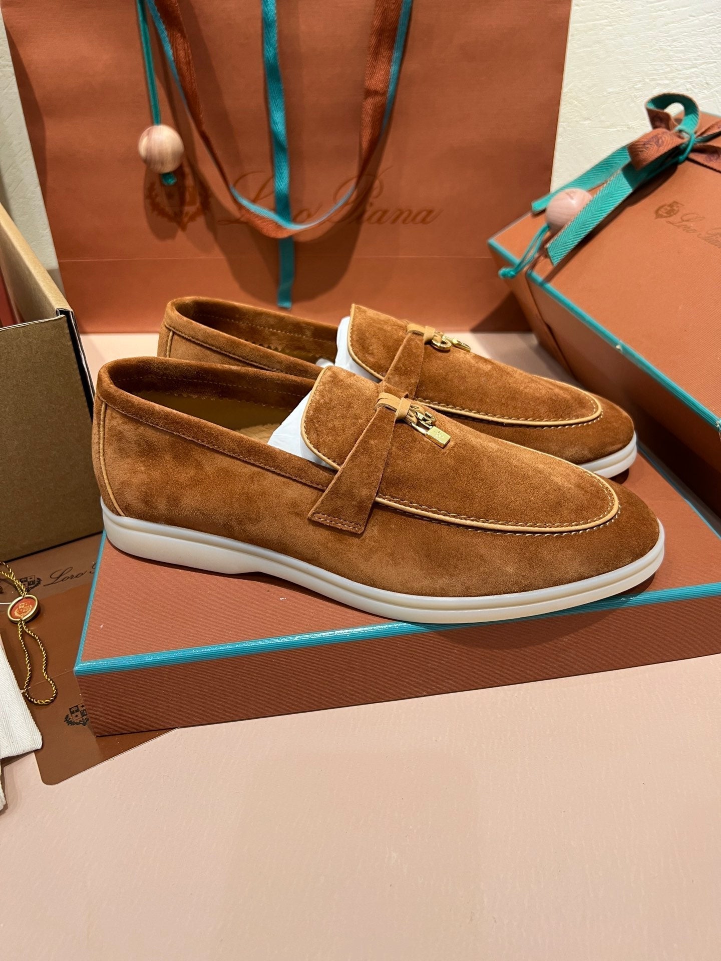 lp summer charm walk loafer brown beige suede