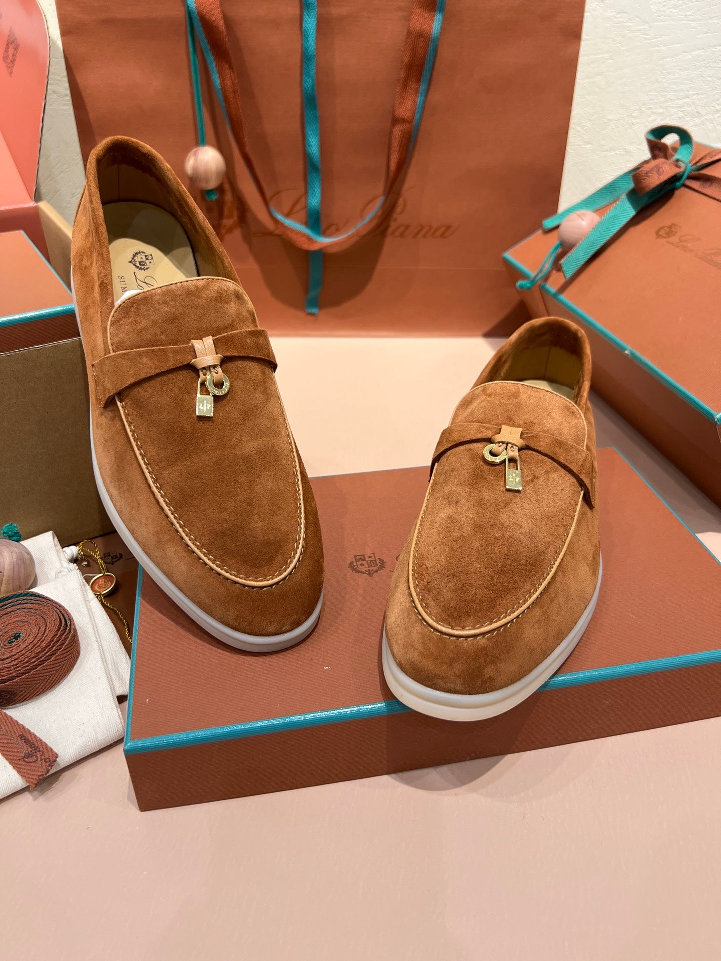 lp summer charm walk loafer brown beige suede