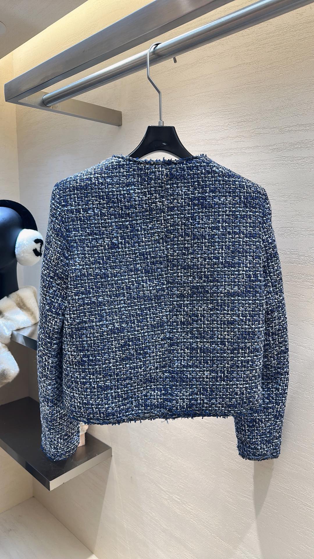 Chanel 2025 Jacket Blue Tweed Down