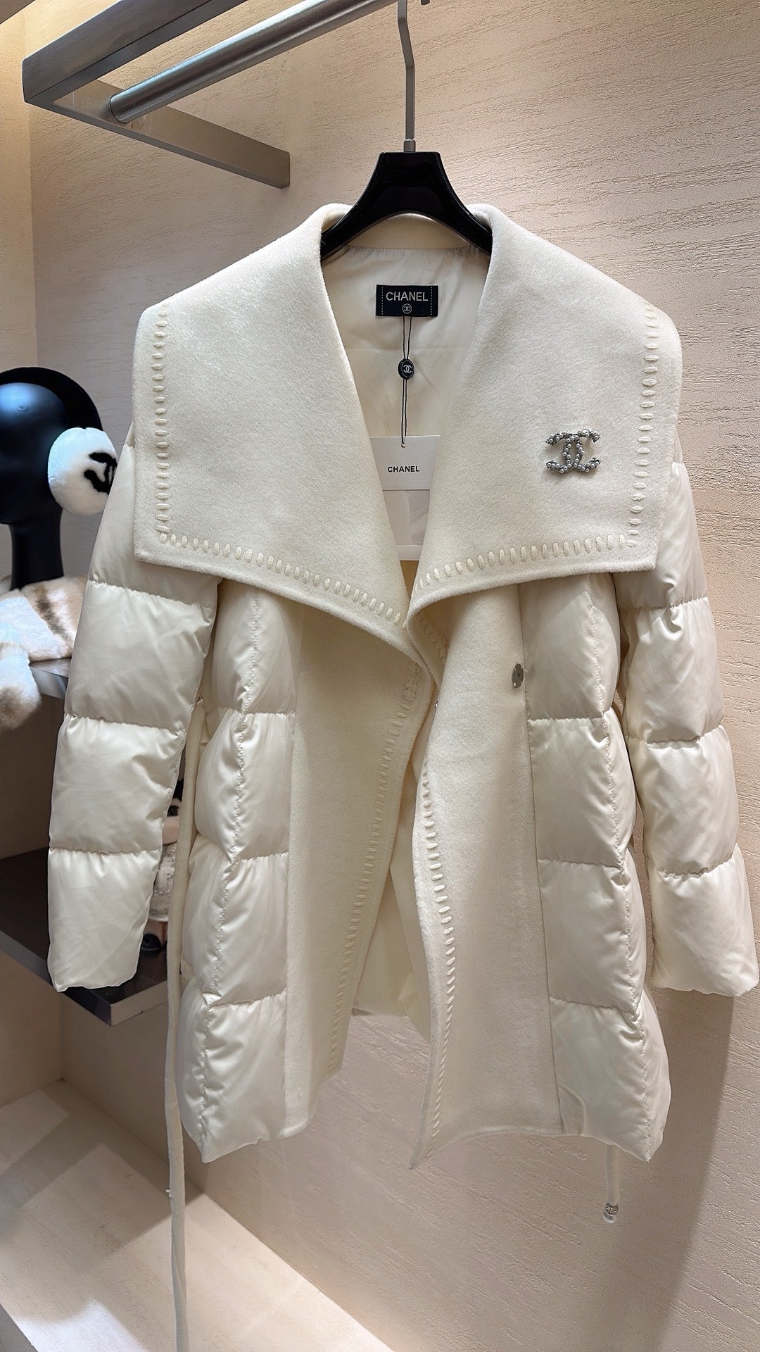 Chanel 2025 Down Jacket Cream Polyester