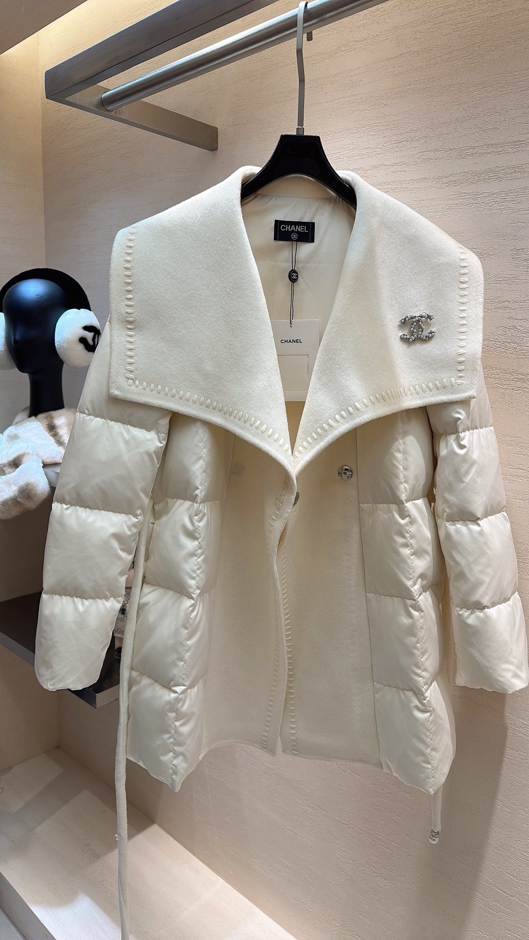 Chanel 2025 Down Jacket Cream Polyester