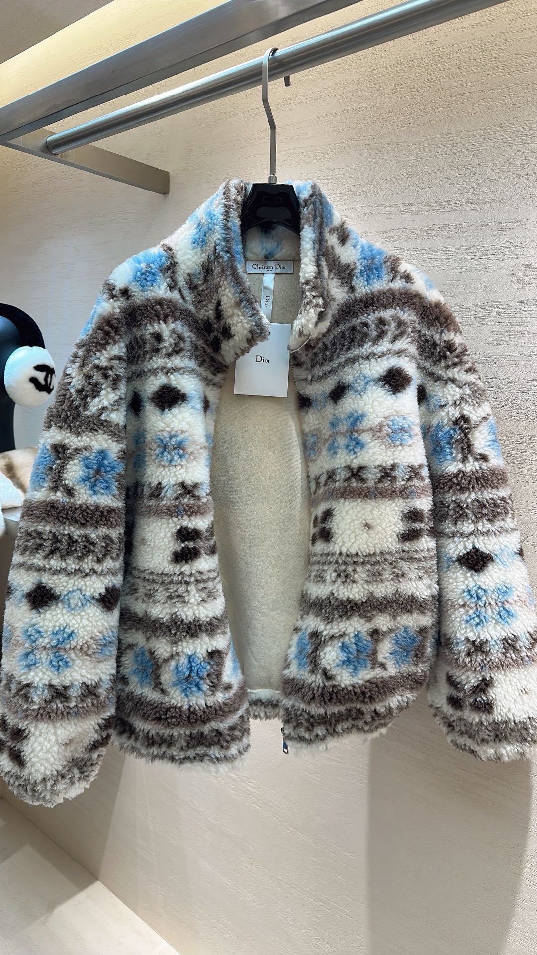 Dior 2025 Coat White mix Colors Wool