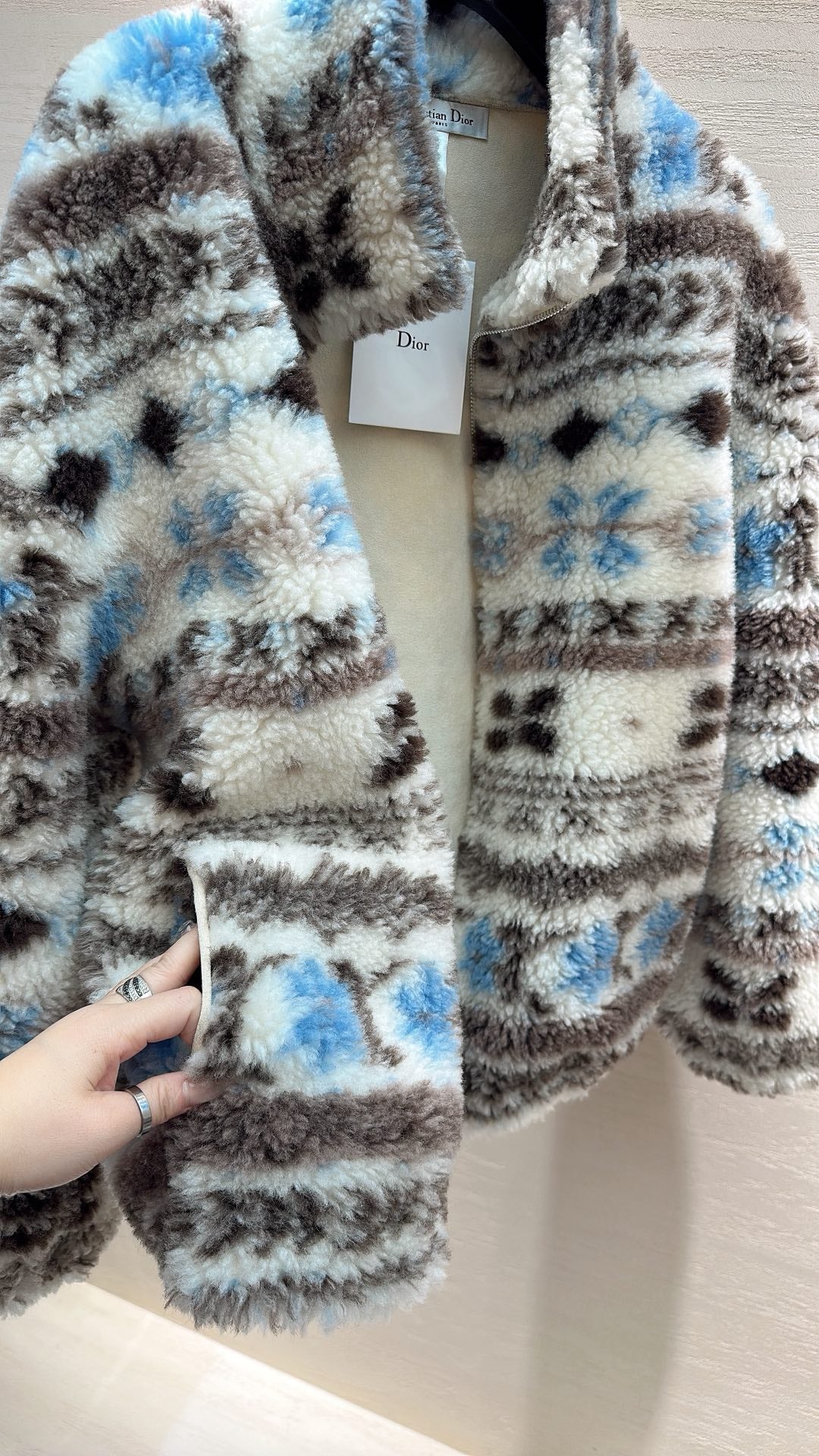 Dior 2025 Coat White mix Colors Wool