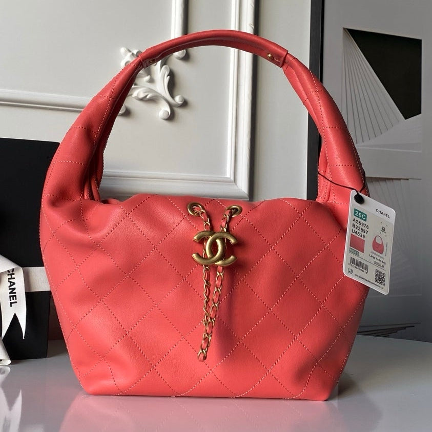 Chanel 2025 Hobo Bag 32cm Red Calfskin 315838