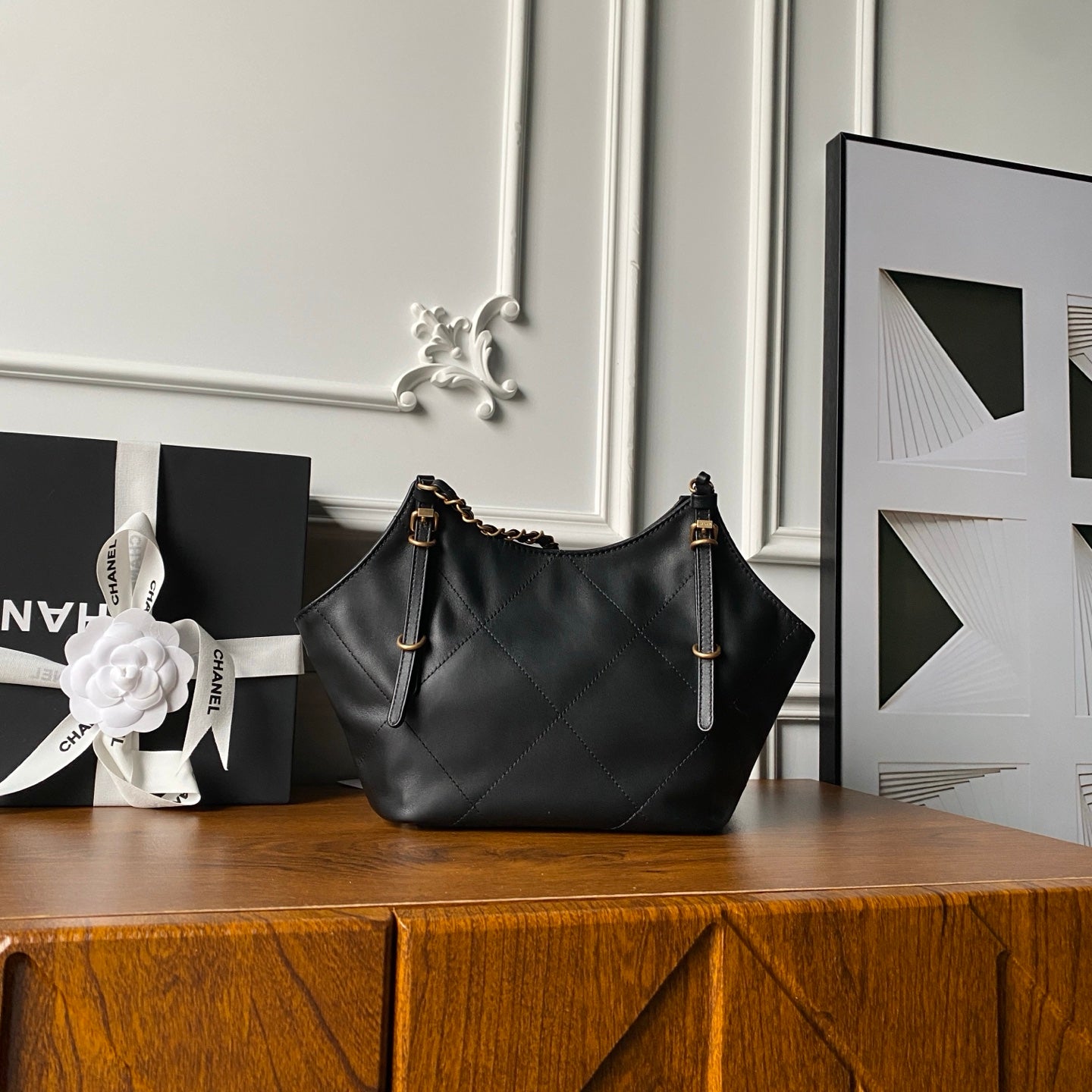 Chanel 2025 Bag 28cm Black Calfskin 318240