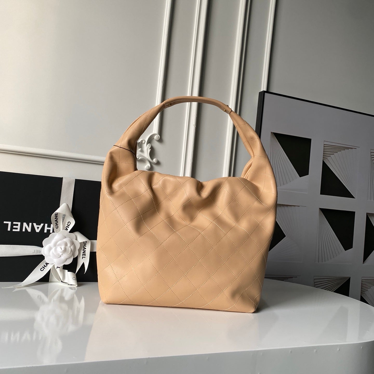 Chanel 2025 Bag 45cm Beige Calfskin 318233