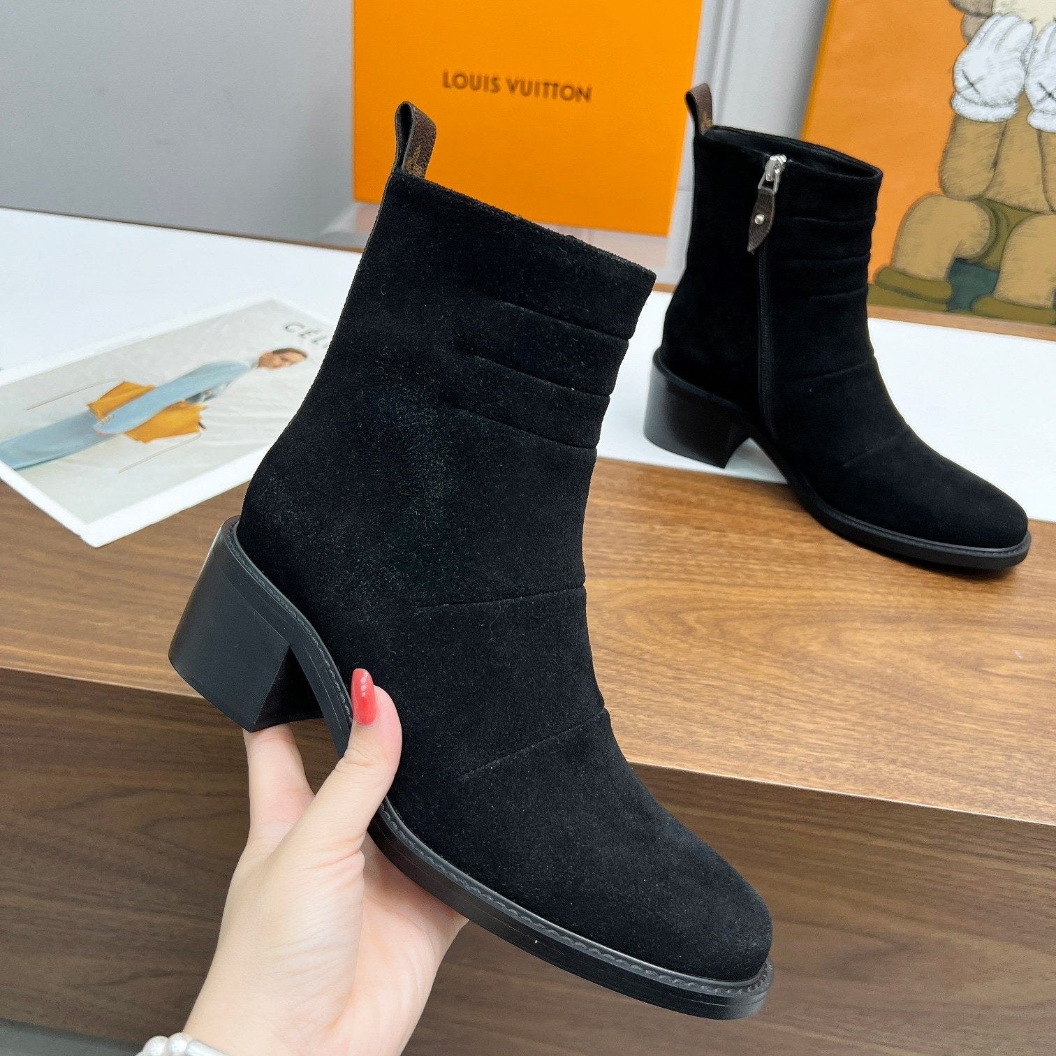 LV Jazz Boots Black Suede