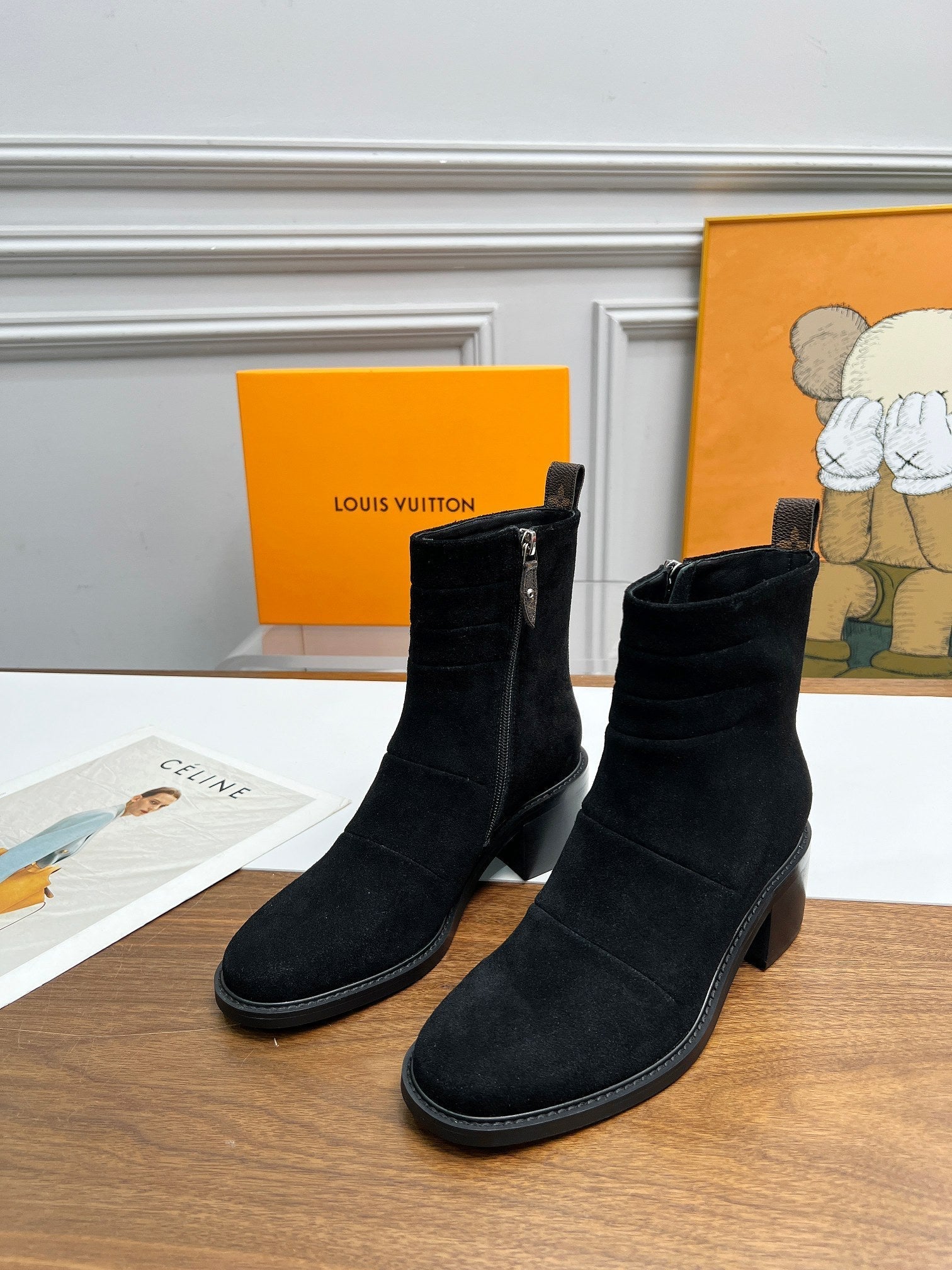 LV Jazz Boots Black Suede