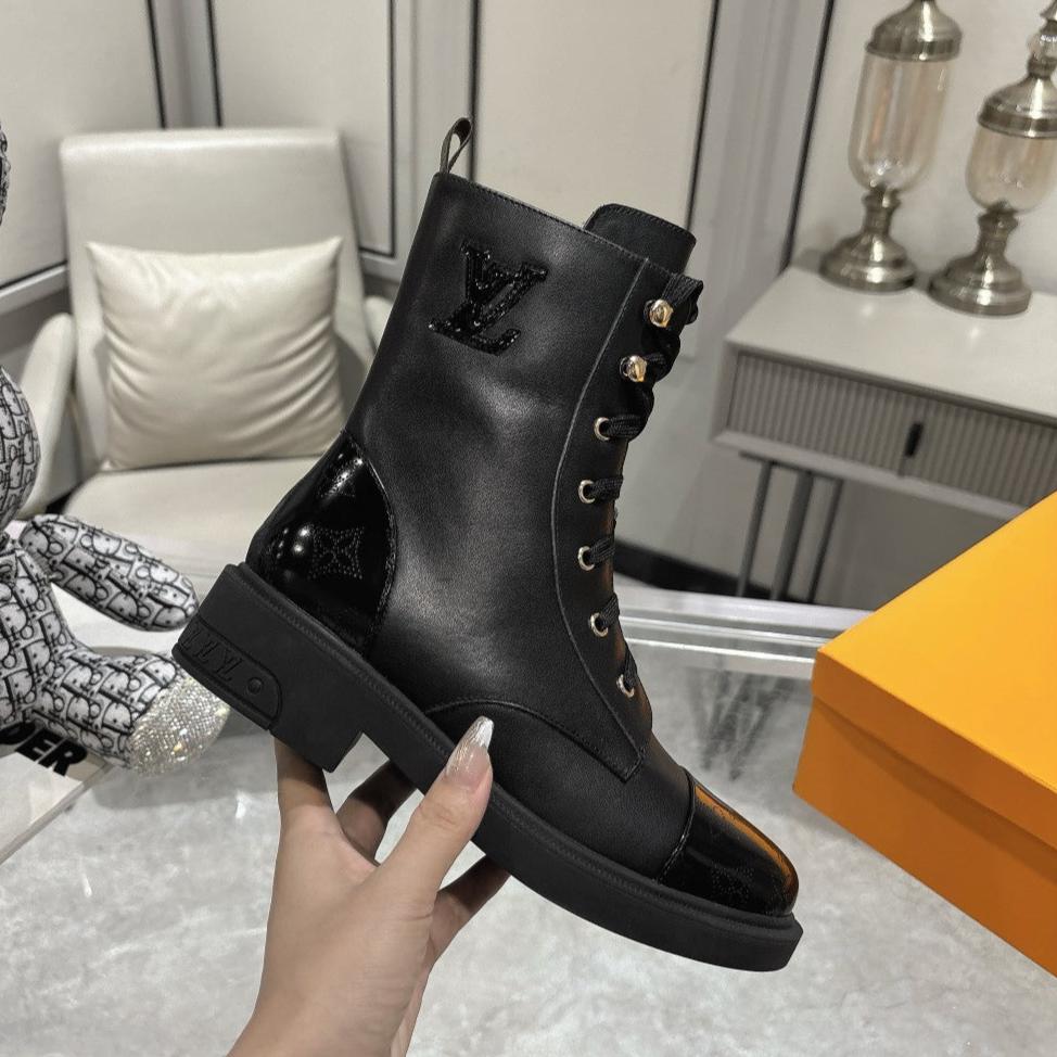 LV Citizen Flat Ranger Boot Black Cowhide