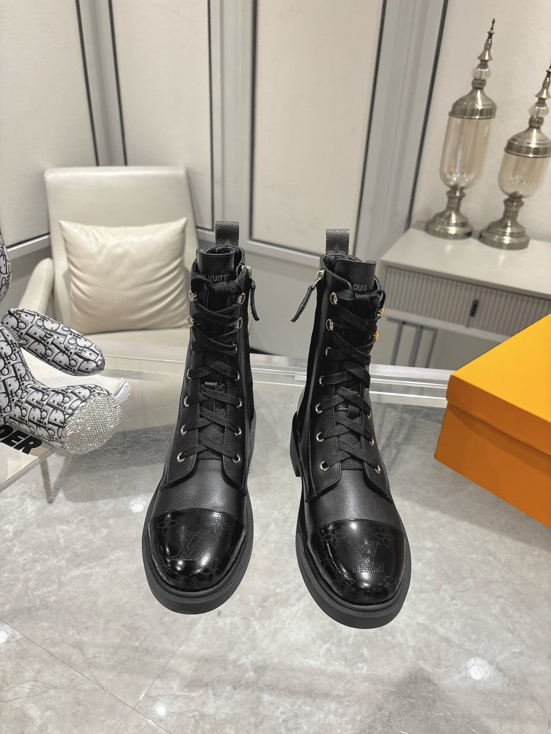 LV Citizen Flat Ranger Boot Black Cowhide