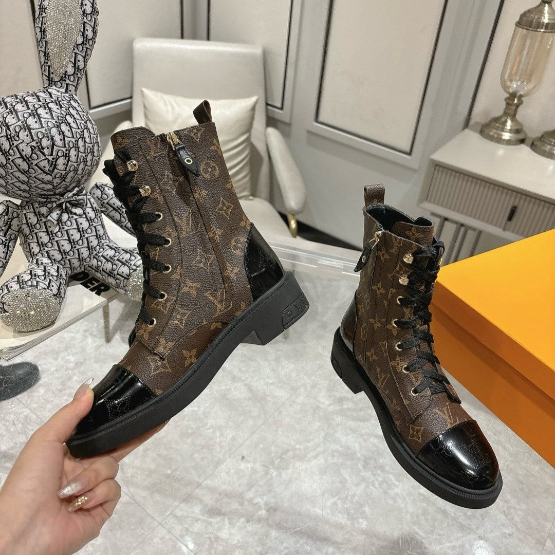 LV Citizen Flat Ranger Boot Dark Brown Monogram Cowhide